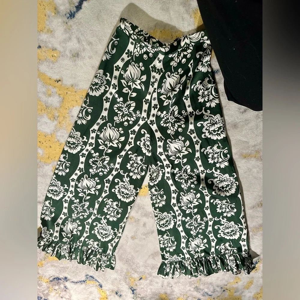 Zara floral ruffle pants wide leg - Picture 6 of 6